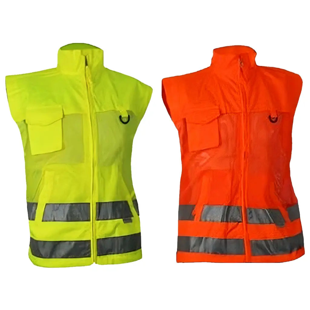 [AR-2800] Gilet fluorescent avec bandes 3M